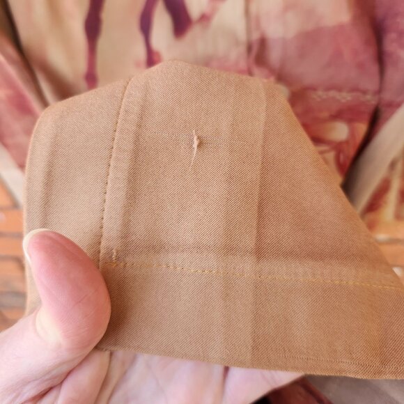 Horse-Print Long-Sleeve Button-Down Shirt Dress With Mandarin Collar Size Large - Picture 7 of 11